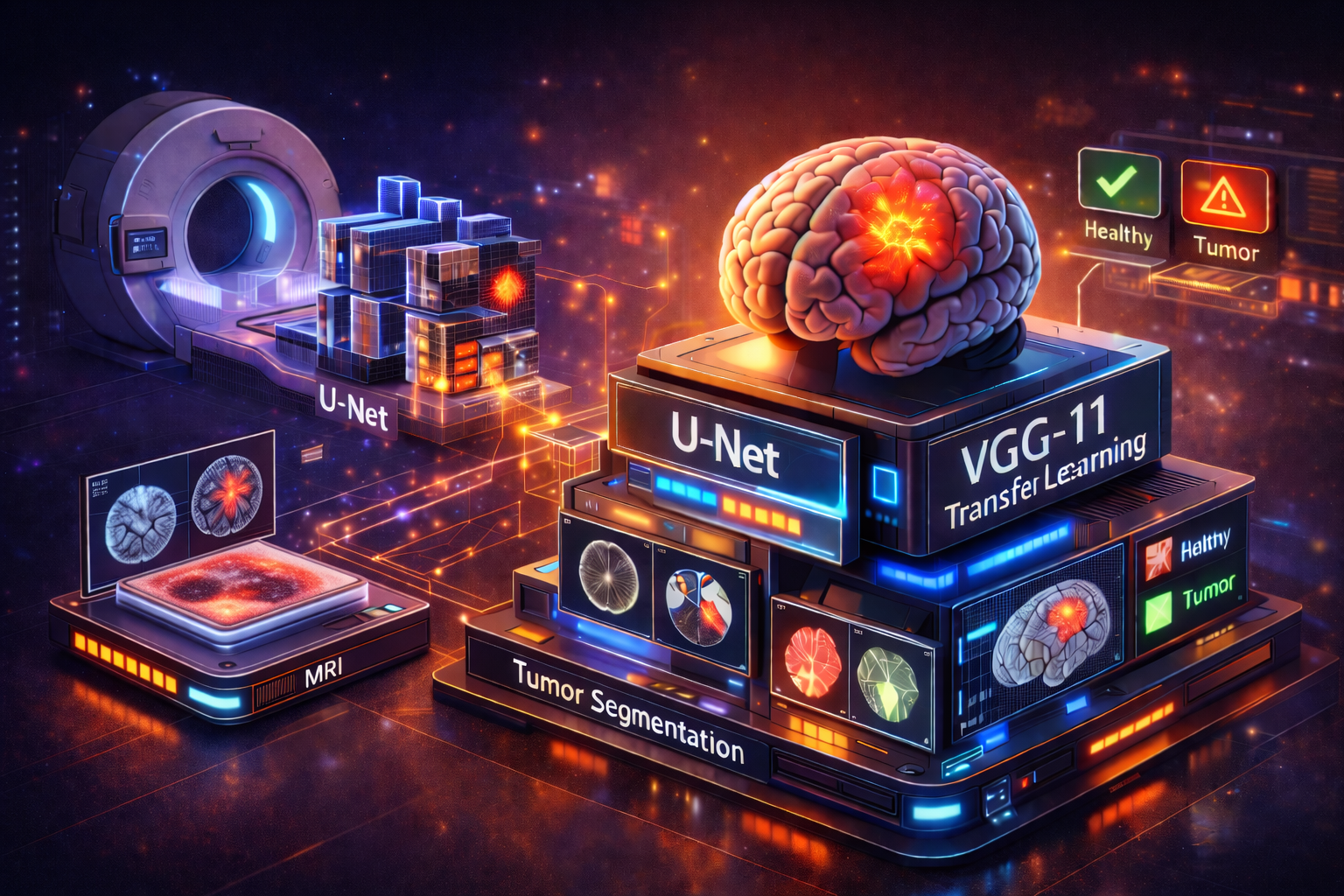 U-Net Assisted Brain Tumor MRI Classification (VGG-11 Transfer Learning)